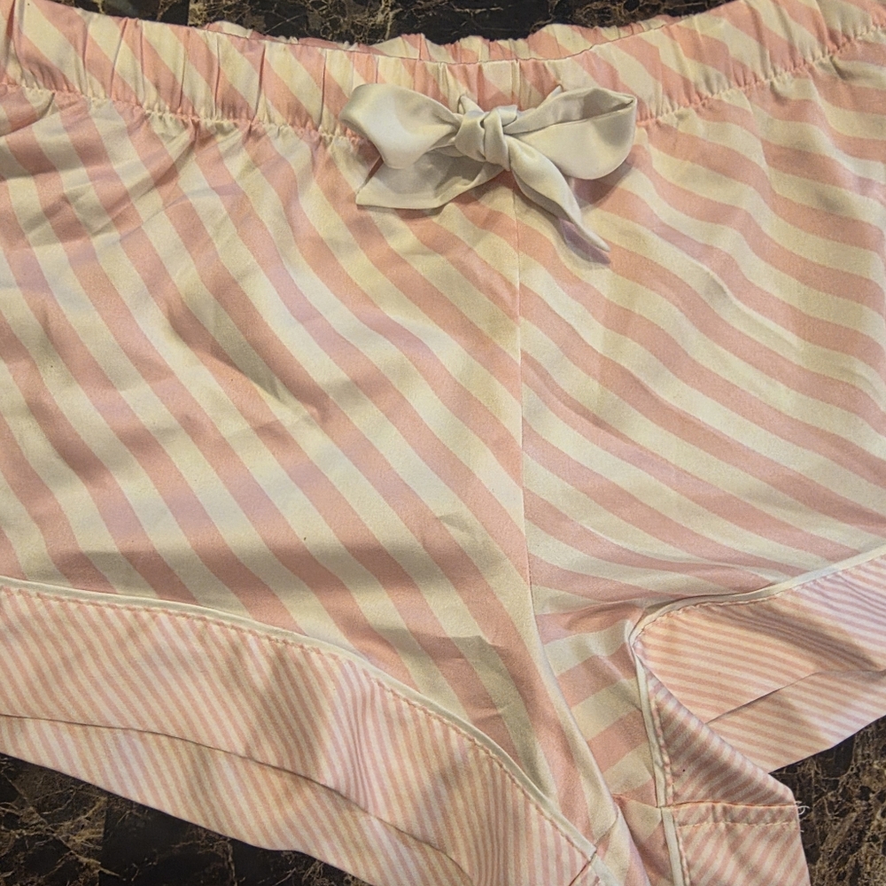 Victoria's Secret Striped Satin Lounge Shorts